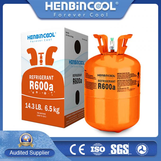 99.99% Isobutane R600A chất làm mát Không mùi 6,5kg R600a Refrigerant 0